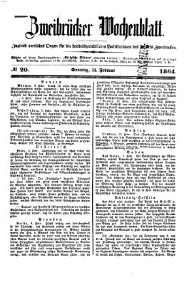 Zweibrücker Wochenblatt Sonntag 14. Februar 1864