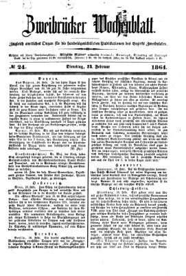 Zweibrücker Wochenblatt Dienstag 23. Februar 1864