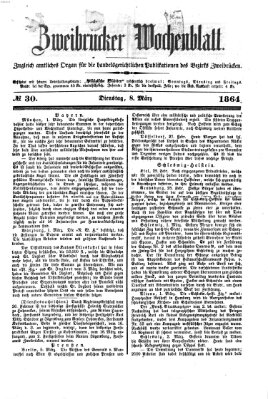 Zweibrücker Wochenblatt Dienstag 8. März 1864