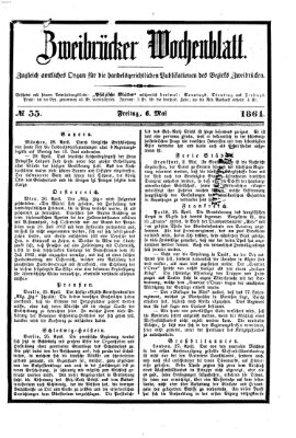 Zweibrücker Wochenblatt Freitag 6. Mai 1864