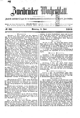 Zweibrücker Wochenblatt Sonntag 5. Juni 1864