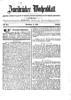 Zweibrücker Wochenblatt Dienstag 5. Juli 1864