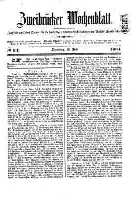 Zweibrücker Wochenblatt Dienstag 12. Juli 1864