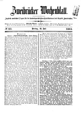 Zweibrücker Wochenblatt Freitag 15. Juli 1864