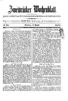 Zweibrücker Wochenblatt Dienstag 9. August 1864