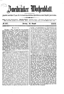 Zweibrücker Wochenblatt Freitag 12. August 1864