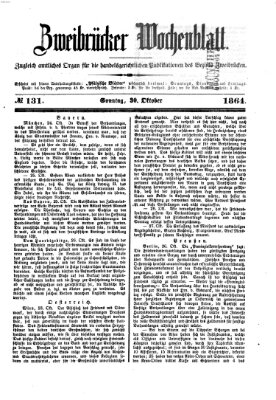 Zweibrücker Wochenblatt Sonntag 30. Oktober 1864