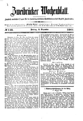 Zweibrücker Wochenblatt Freitag 9. Dezember 1864