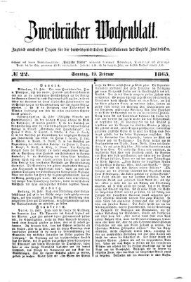 Zweibrücker Wochenblatt Sonntag 19. Februar 1865