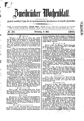 Zweibrücker Wochenblatt Dienstag 9. Mai 1865