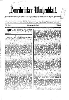 Zweibrücker Wochenblatt Sonntag 9. Juli 1865