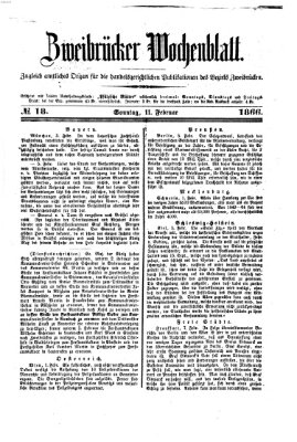 Zweibrücker Wochenblatt Sonntag 11. Februar 1866