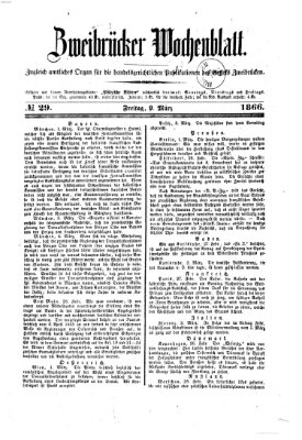 Zweibrücker Wochenblatt Freitag 9. März 1866