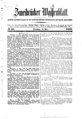 Zweibrücker Wochenblatt Dienstag 15. Mai 1866