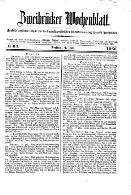 Zweibrücker Wochenblatt Freitag 13. Juli 1866