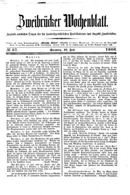 Zweibrücker Wochenblatt Sonntag 22. Juli 1866