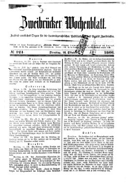 Zweibrücker Wochenblatt Dienstag 16. Oktober 1866