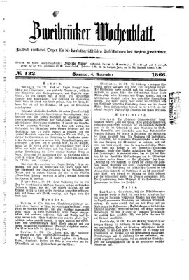 Zweibrücker Wochenblatt Sonntag 4. November 1866