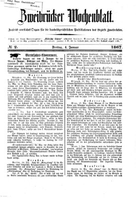 Zweibrücker Wochenblatt Freitag 4. Januar 1867