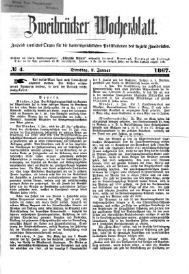 Zweibrücker Wochenblatt Dienstag 8. Januar 1867