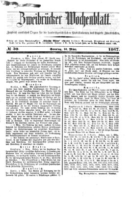 Zweibrücker Wochenblatt Sonntag 10. März 1867