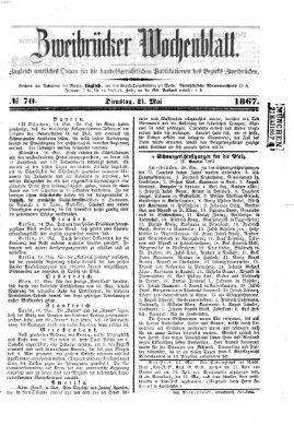 Zweibrücker Wochenblatt Dienstag 21. Mai 1867