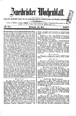 Zweibrücker Wochenblatt Mittwoch 22. Mai 1867