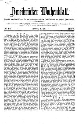 Zweibrücker Wochenblatt Freitag 5. Juli 1867