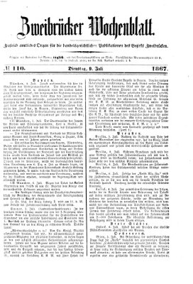 Zweibrücker Wochenblatt Dienstag 9. Juli 1867