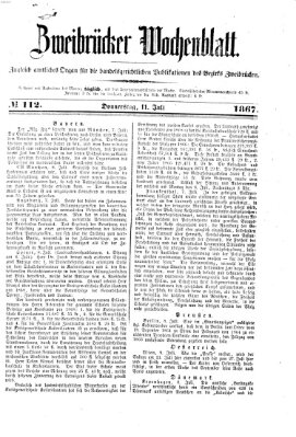 Zweibrücker Wochenblatt Donnerstag 11. Juli 1867