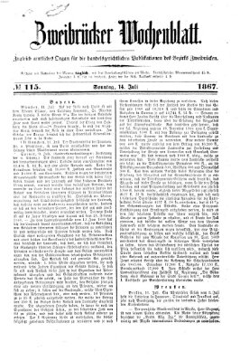 Zweibrücker Wochenblatt Sonntag 14. Juli 1867