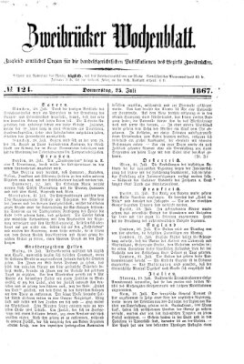 Zweibrücker Wochenblatt Donnerstag 25. Juli 1867