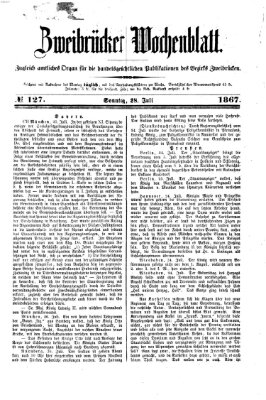 Zweibrücker Wochenblatt Sonntag 28. Juli 1867