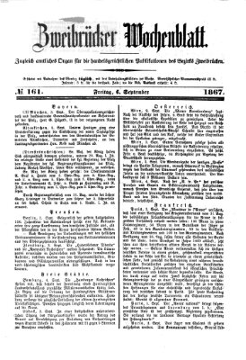 Zweibrücker Wochenblatt Freitag 6. September 1867