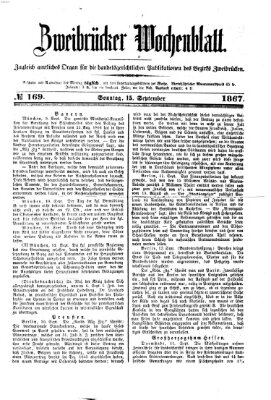 Zweibrücker Wochenblatt Sonntag 15. September 1867