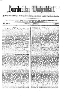 Zweibrücker Wochenblatt Dienstag 1. Oktober 1867