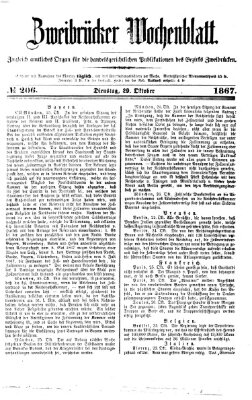 Zweibrücker Wochenblatt Dienstag 29. Oktober 1867