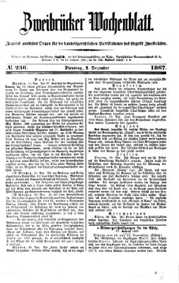 Zweibrücker Wochenblatt Dienstag 3. Dezember 1867