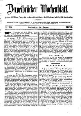 Zweibrücker Wochenblatt Donnerstag 30. Januar 1868