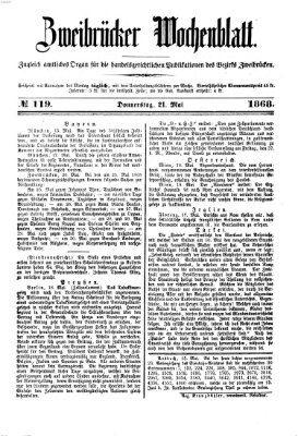 Zweibrücker Wochenblatt Donnerstag 21. Mai 1868