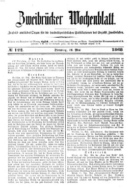 Zweibrücker Wochenblatt Dienstag 26. Mai 1868