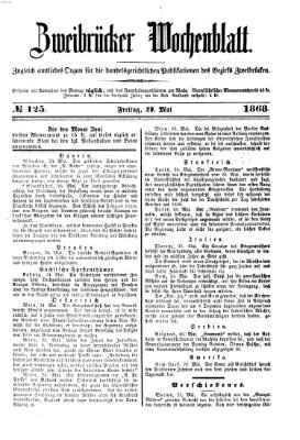 Zweibrücker Wochenblatt Freitag 29. Mai 1868