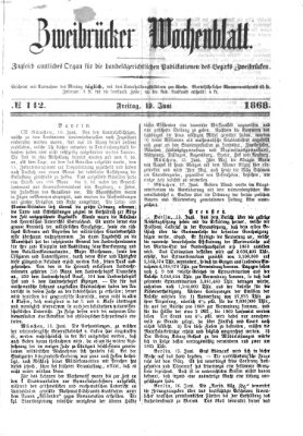 Zweibrücker Wochenblatt Freitag 19. Juni 1868