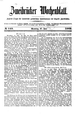 Zweibrücker Wochenblatt Samstag 27. Juni 1868