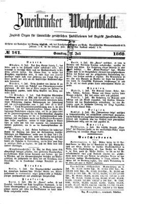 Zweibrücker Wochenblatt Samstag 11. Juli 1868