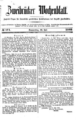 Zweibrücker Wochenblatt Donnerstag 23. Juli 1868