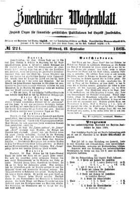 Zweibrücker Wochenblatt Mittwoch 23. September 1868