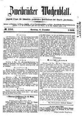 Zweibrücker Wochenblatt Sonntag 6. Dezember 1868