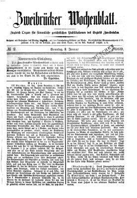 Zweibrücker Wochenblatt Sonntag 3. Januar 1869