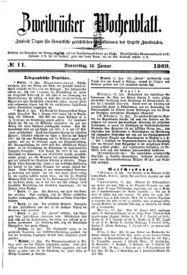 Zweibrücker Wochenblatt Donnerstag 14. Januar 1869